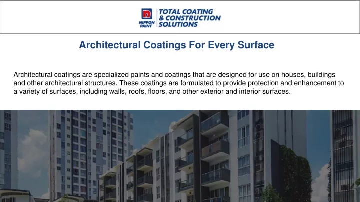 architectural coatings for every surface