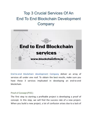 End-to-End Blockchain Development Services- BlockchainFirm