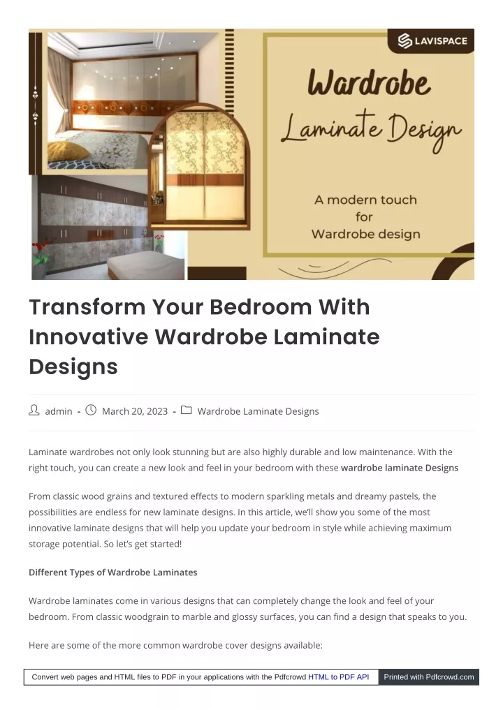 transform your bedroom with innovative wardrobe