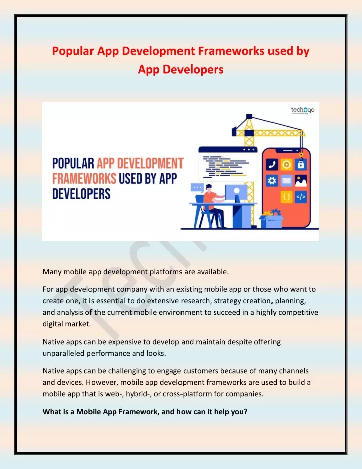 popular app development frameworks used