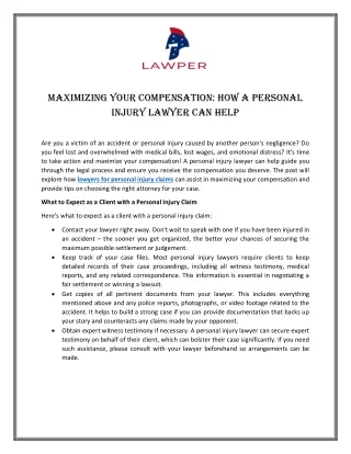 Maximizing Your Compensation How a Personal Injury Lawyer Can Help