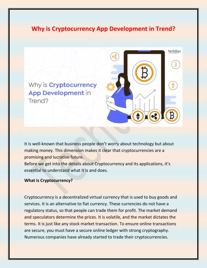 why is cryptocurrency app development in trend