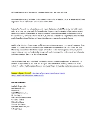 global fetal monitoring market size overview