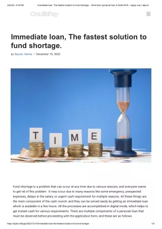 Immediate loan, The fastest solution to fund shortage._ dpal.in