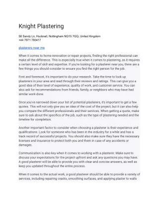 Knight Plastering
