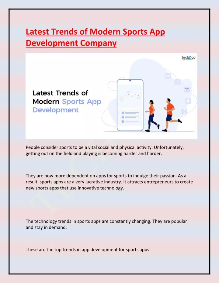 latest trends of modern sports app development