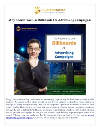 Why Should You Use Billboards for Advertising Campaigns?