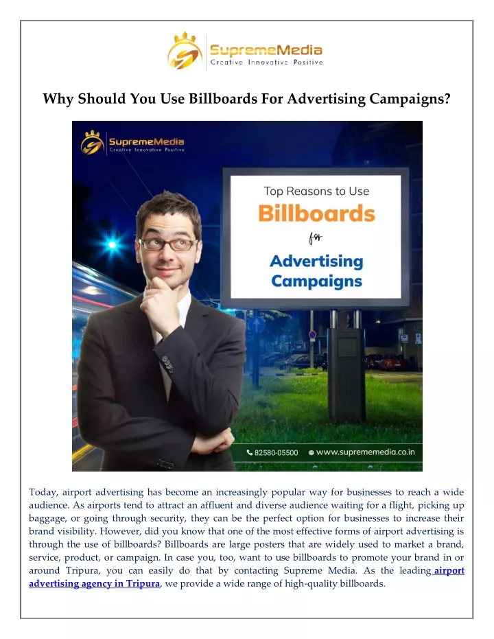 why should you use billboards for advertising