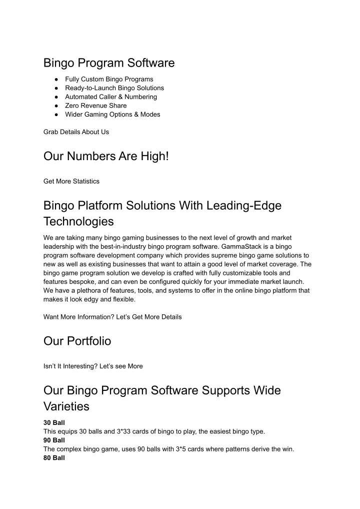 bingo program software