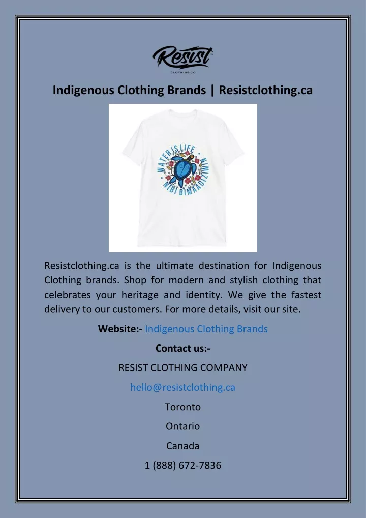 indigenous clothing brands resistclothing ca