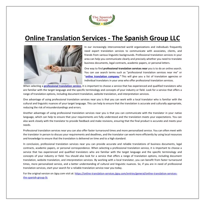 online translation services the spanish group llc