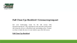 fall clean ups rockford greenacresgroup net