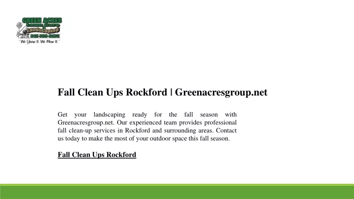 fall clean ups rockford greenacresgroup net
