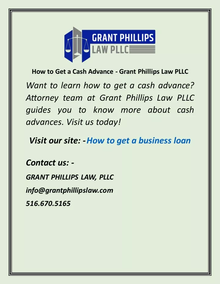 how to get a cash advance grant phillips law pllc