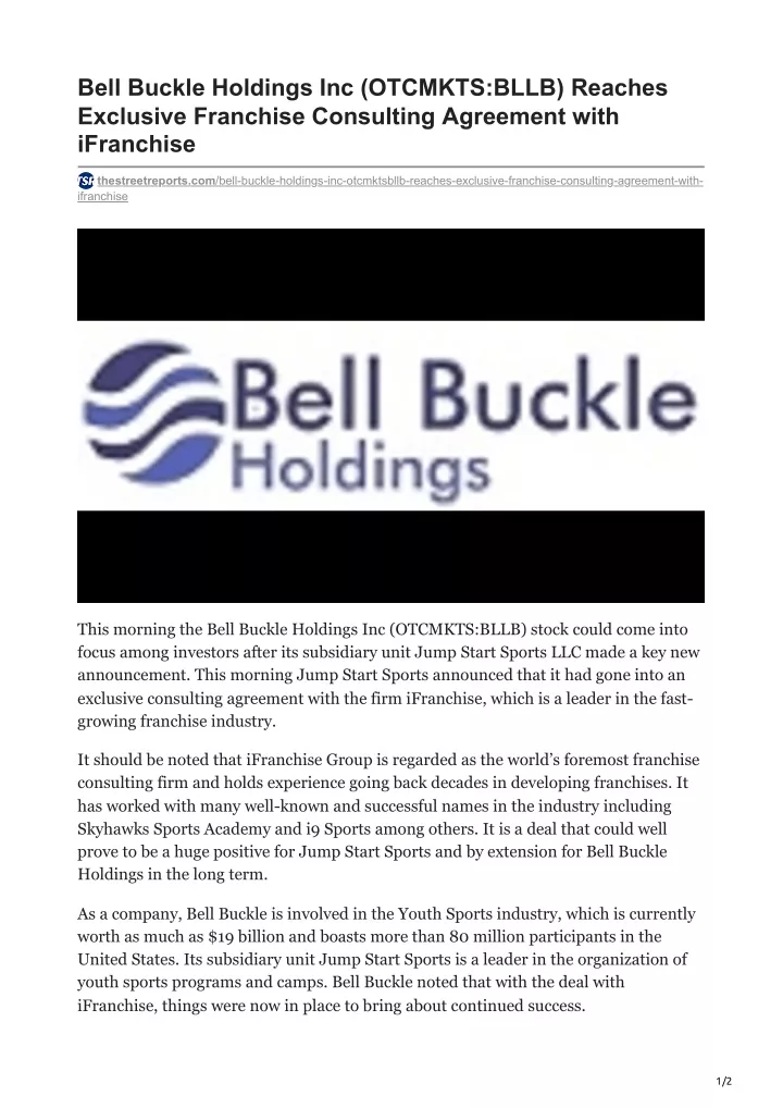 bell buckle holdings inc otcmkts bllb reaches