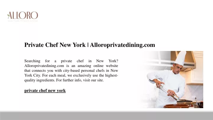 private chef new york alloroprivatedining com