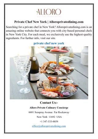 private chef new york alloroprivatedining com