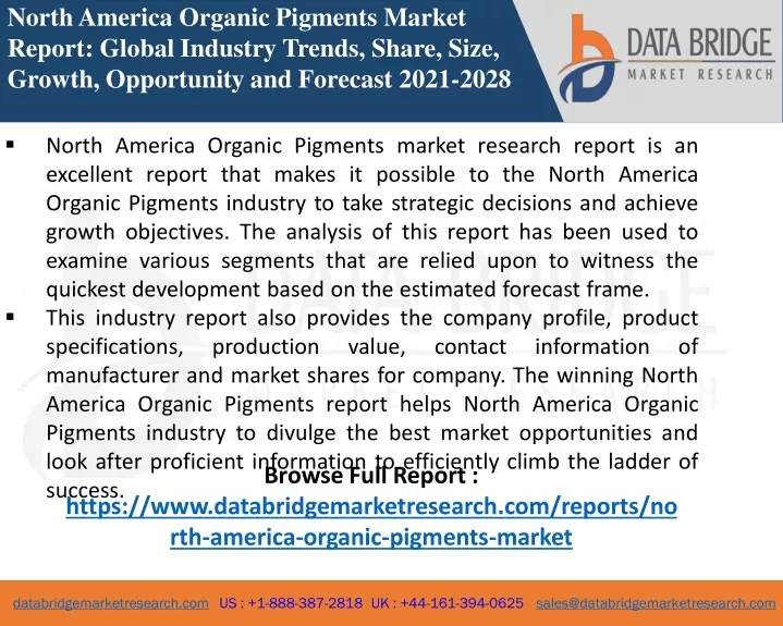 north america organic pigments market report