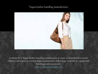 Vegan leather handbag manufacturer