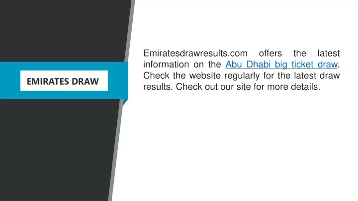 emiratesdrawresults com offers the latest