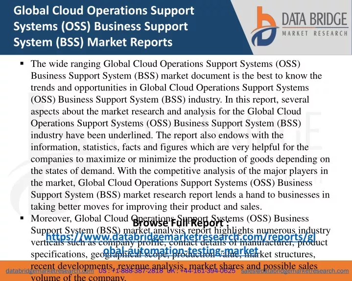 global cloud operations support systems