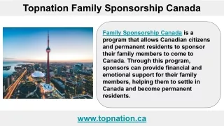 Topnation Family Sponsorship Canada