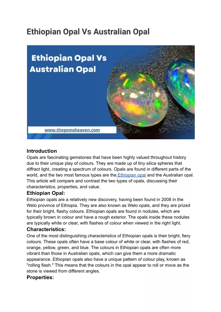 ethiopian opal vs australian opal