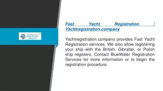 fast yacht registration yachtregistration company