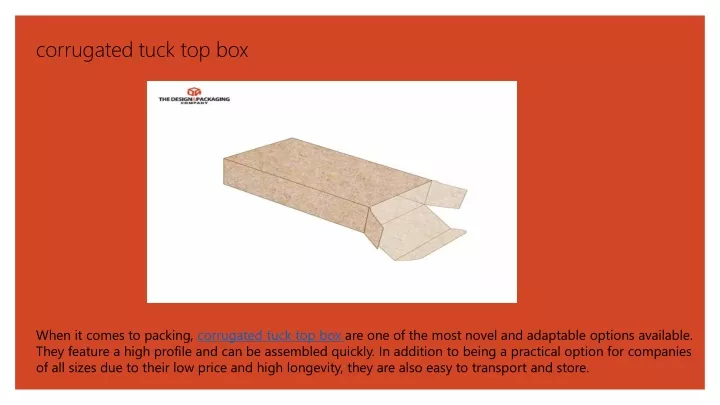 corrugated tuck top box