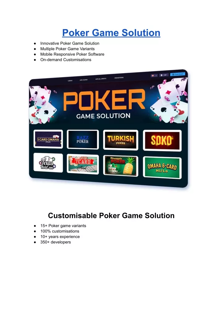 poker game solution