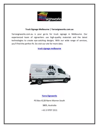 truck signage melbourne yarrasignworks com au