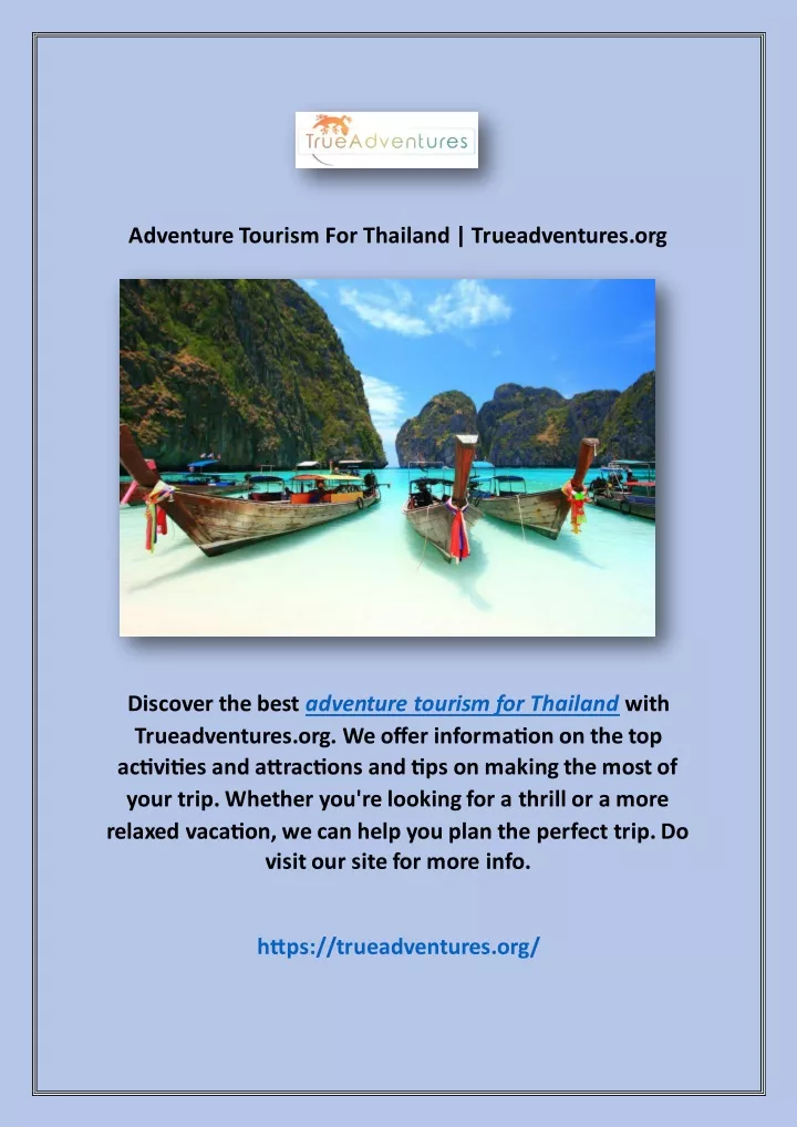 adventure tourism for thailand trueadventures org