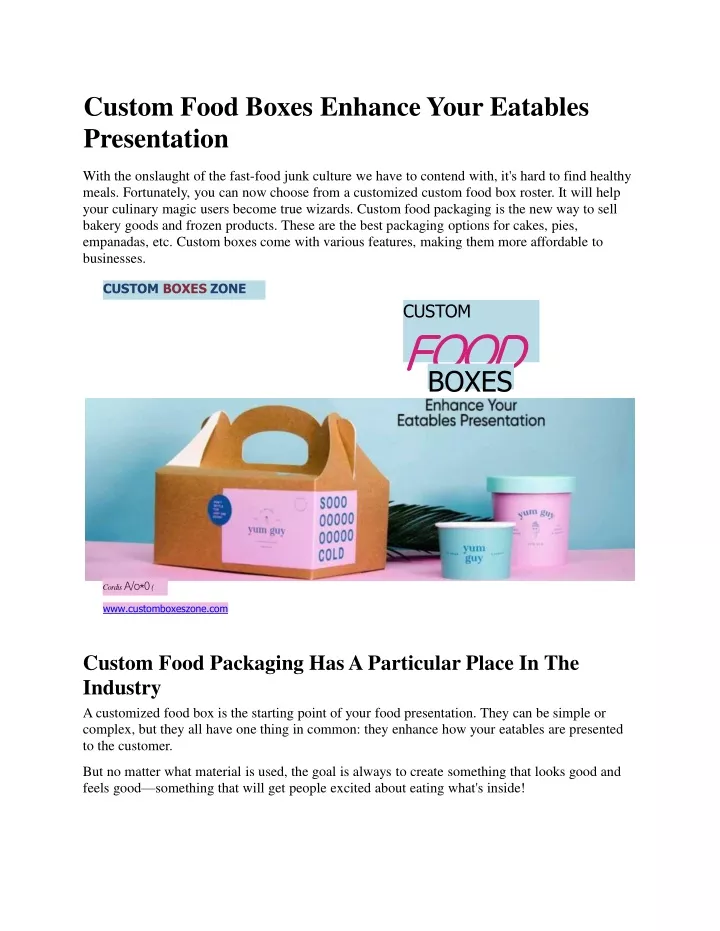 custom food boxes enhance your eatables