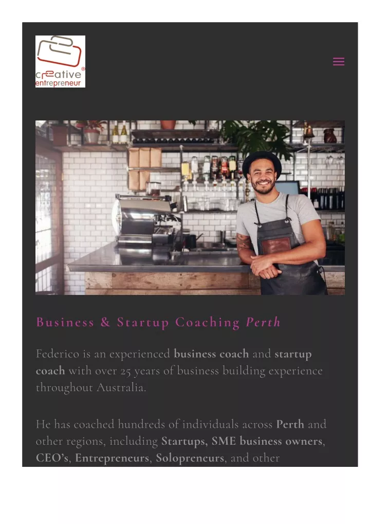 business startup coaching perth