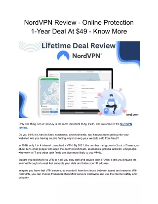 NordVPN Review - Online Protection 1-Year Deal At $49 - Know More