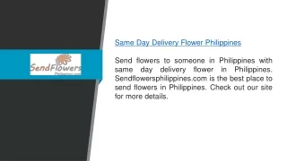 Same Day Delivery Flower Philippines  Sendflowersphilippines.com