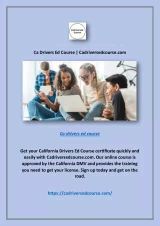 Ca Drivers Ed Course | Cadriversedcourse.com