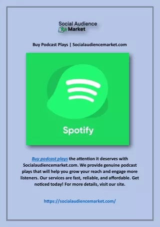 Buy Podcast Plays | Socialaudiencemarket.com