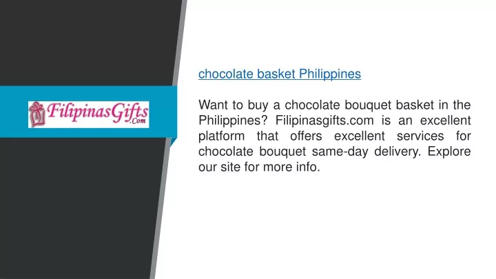 chocolate basket philippines want