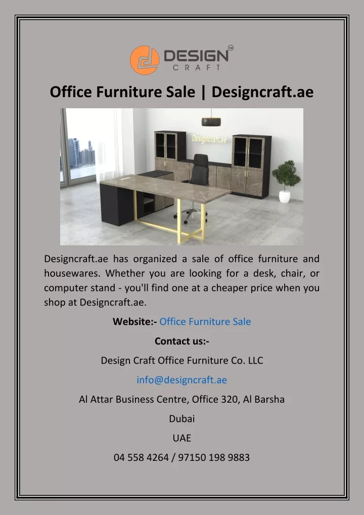 office furniture sale designcraft ae