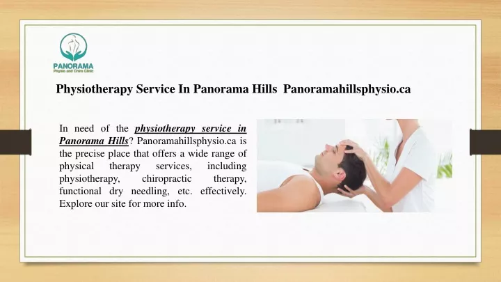 physiotherapy service in panorama hills