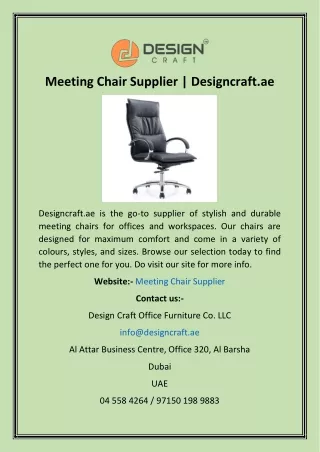 meeting chair supplier designcraft ae