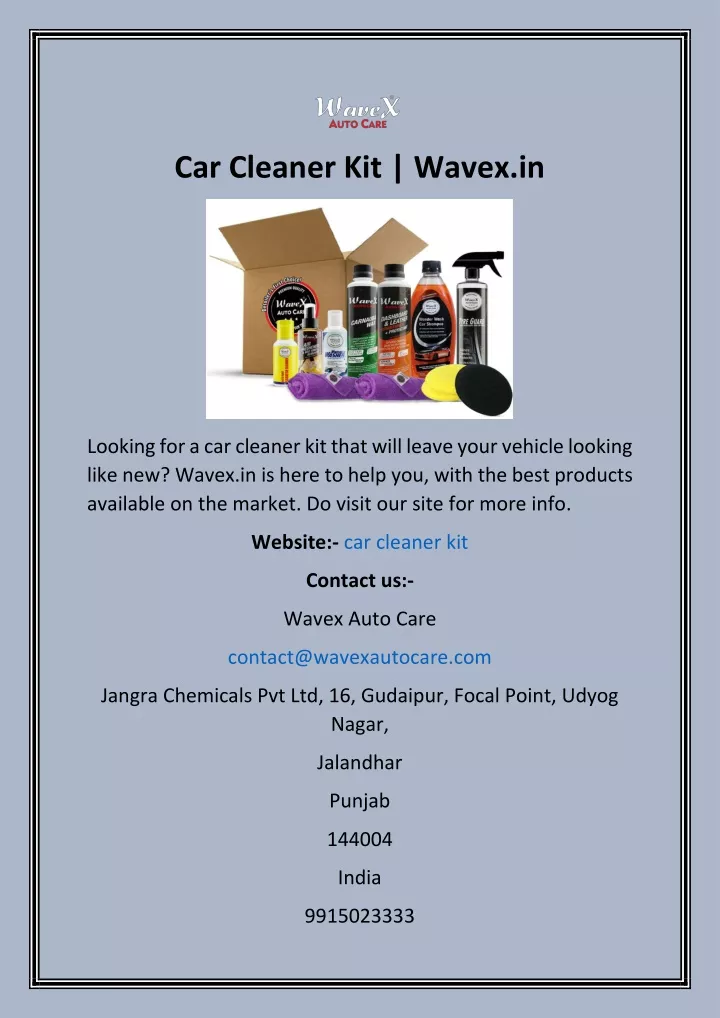 car cleaner kit wavex in