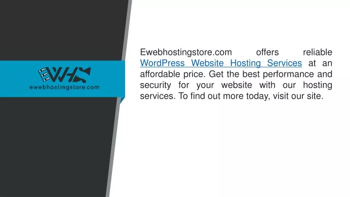 ewebhostingstore com offers reliable wordpress