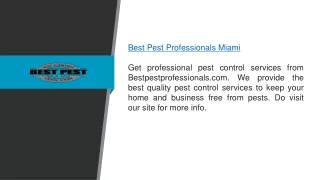 Best Pest Professionals Miami  Bestpestprofessionals.com