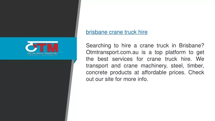 brisbane crane truck hire searching to hire