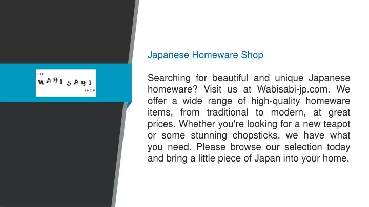 japanese homeware shop searching for beautiful