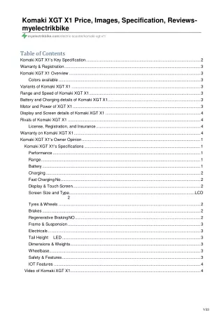 Komaki XGT X1 Price, Images, Specification, Reviews-myelectrikbike