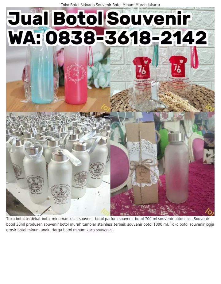 toko botol sidoarjo souvenir botol minum murah