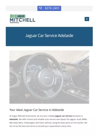 Jaguar Car Service Adelaide